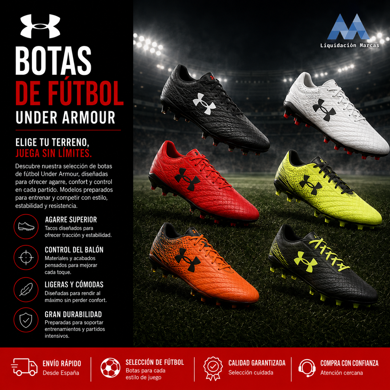 Botas de Fútbol para Hombre de Under Armour