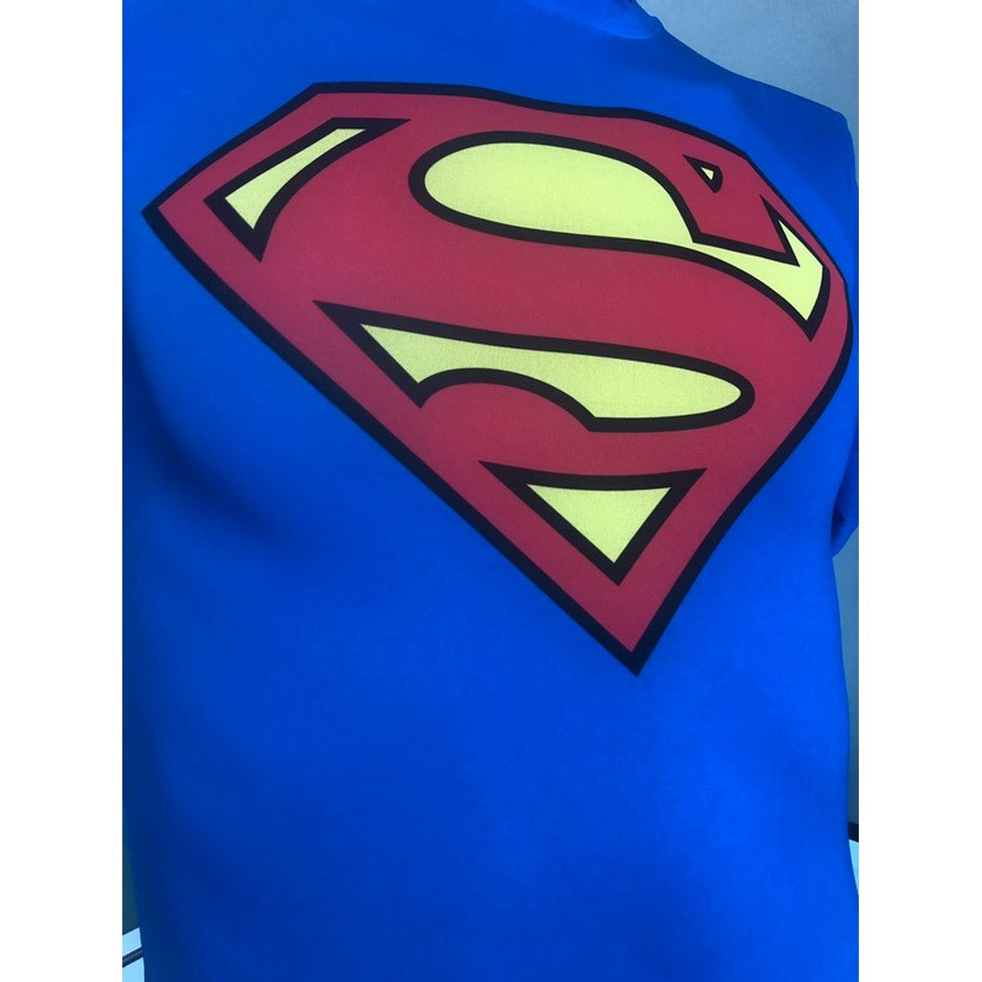 Superman - Camiseta de manga larga para hombre, diseño con logo clásico  envejecido